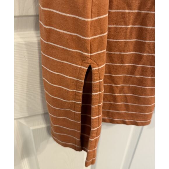 J Jill French Terry Tank Dress XL Orange Striped V-Neck Lounge Casual Vacation - Picture 4 of 12